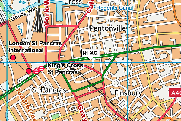 N1 9UZ map - OS VectorMap District (Ordnance Survey) N1 9UZ map - OS VectorMap District (Ordnance Survey)
