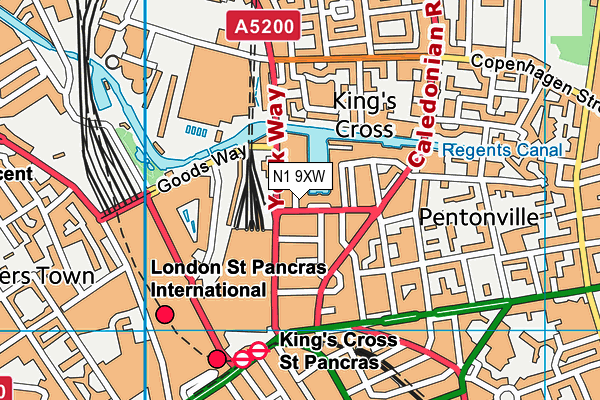 N1 9XW map - OS VectorMap District (Ordnance Survey) N1 9XW map - OS VectorMap District (Ordnance Survey)