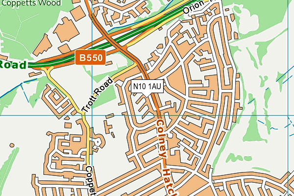 N10 1AU map - OS VectorMap District (Ordnance Survey) N10 1AU map - OS VectorMap District (Ordnance Survey)