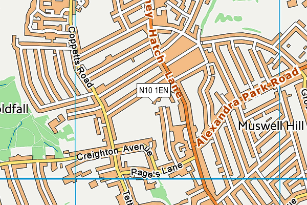 N10 1EN map - OS VectorMap District (Ordnance Survey) N10 1EN map - OS VectorMap District (Ordnance Survey)