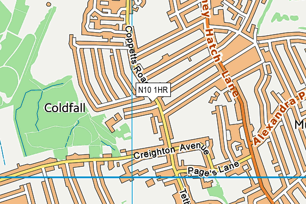 N10 1HR map - OS VectorMap District (Ordnance Survey) N10 1HR map - OS VectorMap District (Ordnance Survey)
