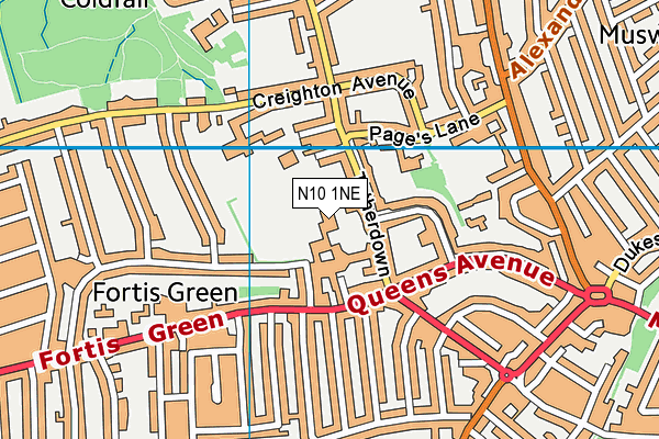 N10 1NE map - OS VectorMap District (Ordnance Survey) N10 1NE map - OS VectorMap District (Ordnance Survey)