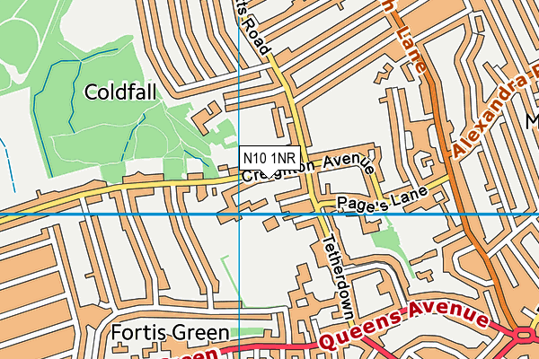 N10 1NR map - OS VectorMap District (Ordnance Survey) N10 1NR map - OS VectorMap District (Ordnance Survey)