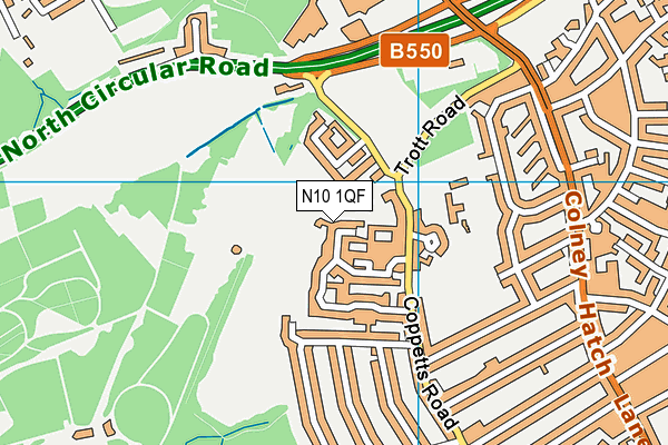 N10 1QF map - OS VectorMap District (Ordnance Survey) N10 1QF map - OS VectorMap District (Ordnance Survey)