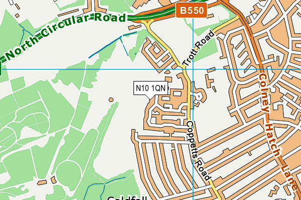 N10 1QN map - OS VectorMap District (Ordnance Survey) N10 1QN map - OS VectorMap District (Ordnance Survey)