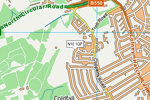 N10 1QP map - OS VectorMap District (Ordnance Survey)