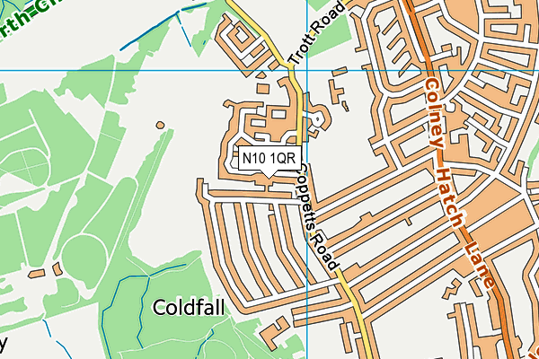 N10 1QR map - OS VectorMap District (Ordnance Survey)