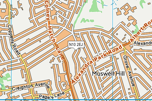 N10 2EJ map - OS VectorMap District (Ordnance Survey) N10 2EJ map - OS VectorMap District (Ordnance Survey)