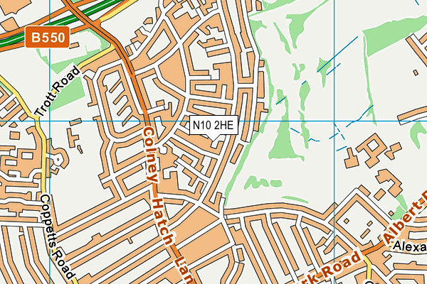 N10 2HE map - OS VectorMap District (Ordnance Survey) N10 2HE map - OS VectorMap District (Ordnance Survey)