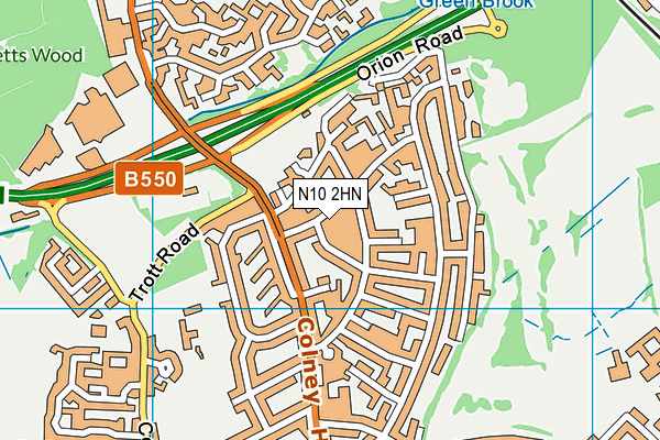 N10 2HN map - OS VectorMap District (Ordnance Survey) N10 2HN map - OS VectorMap District (Ordnance Survey)