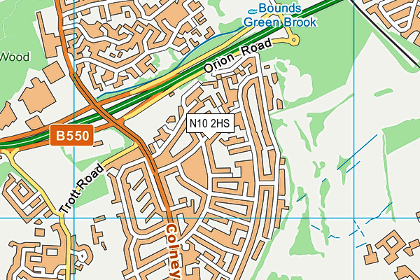N10 2HS map - OS VectorMap District (Ordnance Survey) N10 2HS map - OS VectorMap District (Ordnance Survey)