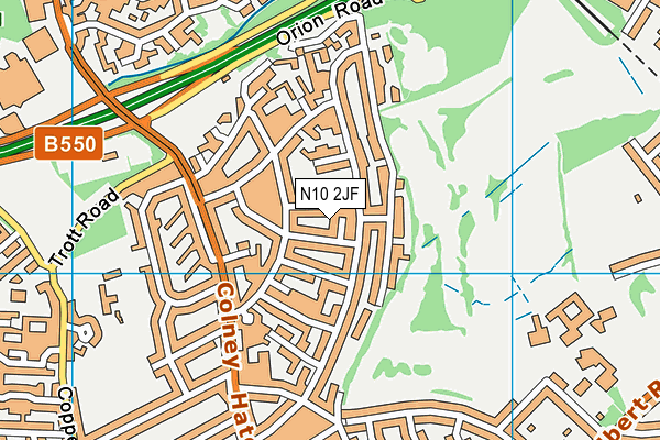 N10 2JF map - OS VectorMap District (Ordnance Survey) N10 2JF map - OS VectorMap District (Ordnance Survey)
