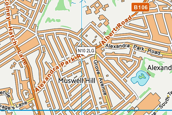 N10 2LG map - OS VectorMap District (Ordnance Survey) N10 2LG map - OS VectorMap District (Ordnance Survey)