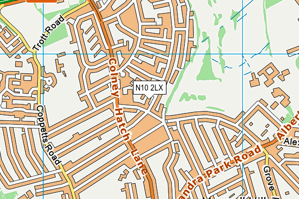 N10 2LX map - OS VectorMap District (Ordnance Survey) N10 2LX map - OS VectorMap District (Ordnance Survey)