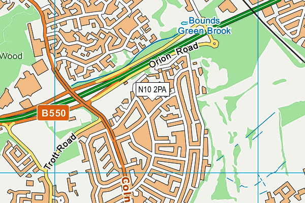 N10 2PA map - OS VectorMap District (Ordnance Survey) N10 2PA map - OS VectorMap District (Ordnance Survey)