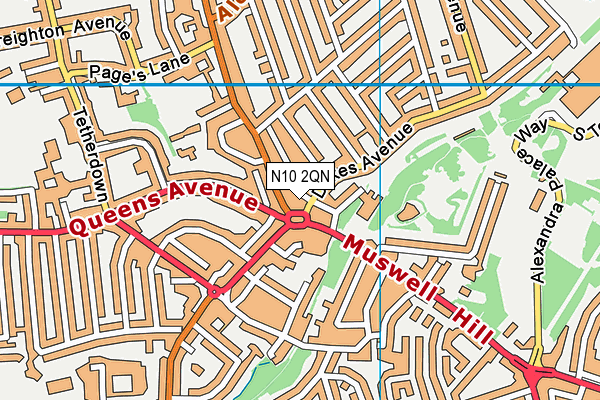 N10 2QN map - OS VectorMap District (Ordnance Survey) N10 2QN map - OS VectorMap District (Ordnance Survey)