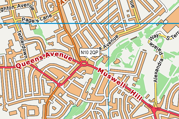 N10 2QP map - OS VectorMap District (Ordnance Survey) N10 2QP map - OS VectorMap District (Ordnance Survey)