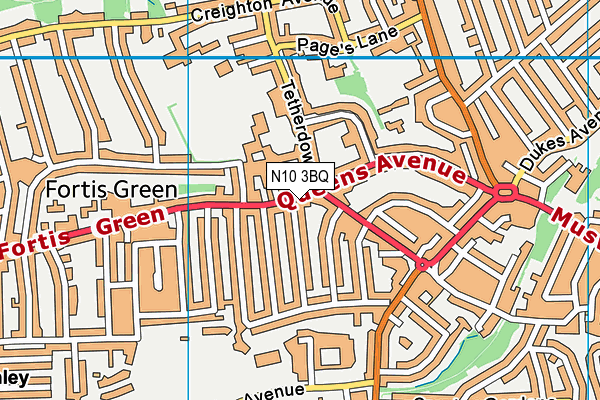 N10 3BQ map - OS VectorMap District (Ordnance Survey)
