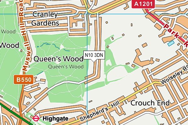 N10 3DN map - OS VectorMap District (Ordnance Survey) N10 3DN map - OS VectorMap District (Ordnance Survey)