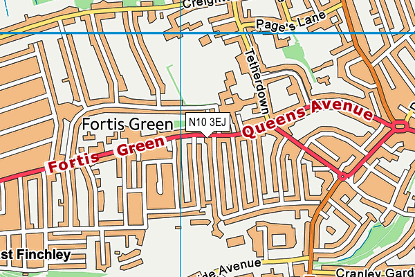 N10 3EJ map - OS VectorMap District (Ordnance Survey) N10 3EJ map - OS VectorMap District (Ordnance Survey)