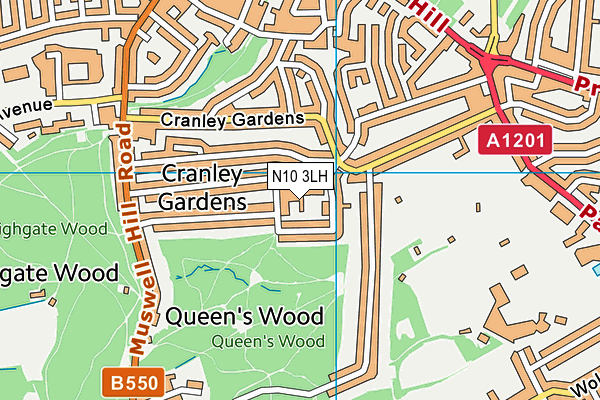 N10 3LH map - OS VectorMap District (Ordnance Survey) N10 3LH map - OS VectorMap District (Ordnance Survey)