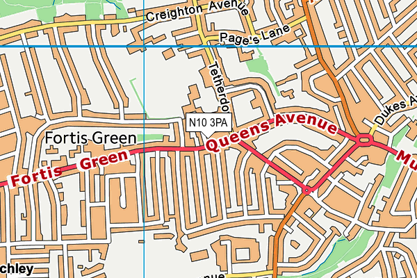 N10 3PA map - OS VectorMap District (Ordnance Survey) N10 3PA map - OS VectorMap District (Ordnance Survey)