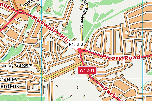 N10 3TJ map - OS VectorMap District (Ordnance Survey) N10 3TJ map - OS VectorMap District (Ordnance Survey)