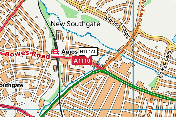 N11 1AT map - OS VectorMap District (Ordnance Survey) N11 1AT map - OS VectorMap District (Ordnance Survey)