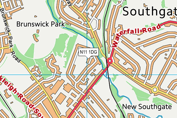 N11 1DG map - OS VectorMap District (Ordnance Survey)