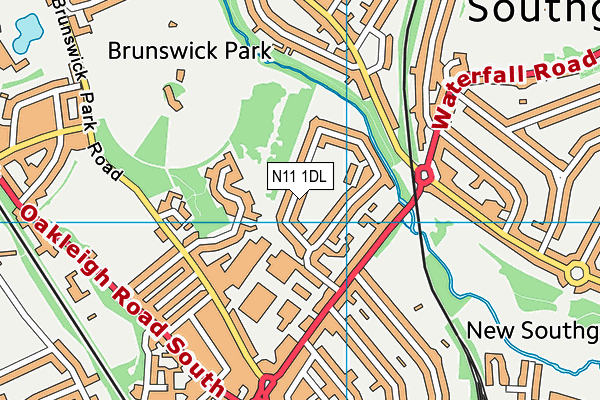 N11 1DL map - OS VectorMap District (Ordnance Survey)
