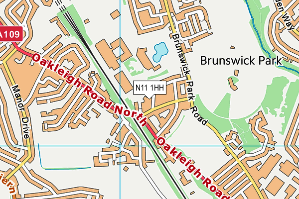 N11 1HH map - OS VectorMap District (Ordnance Survey) N11 1HH map - OS VectorMap District (Ordnance Survey)