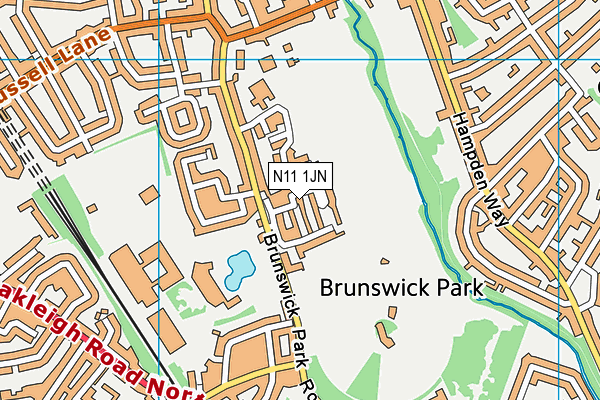 N11 1JN map - OS VectorMap District (Ordnance Survey)