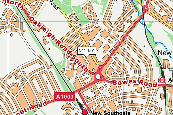 N11 1JY map - OS VectorMap District (Ordnance Survey)