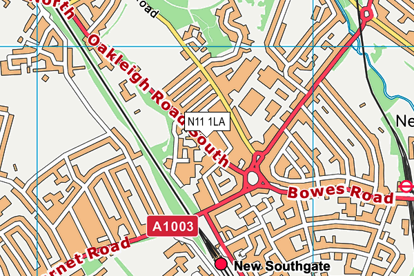 N11 1LA map - OS VectorMap District (Ordnance Survey)