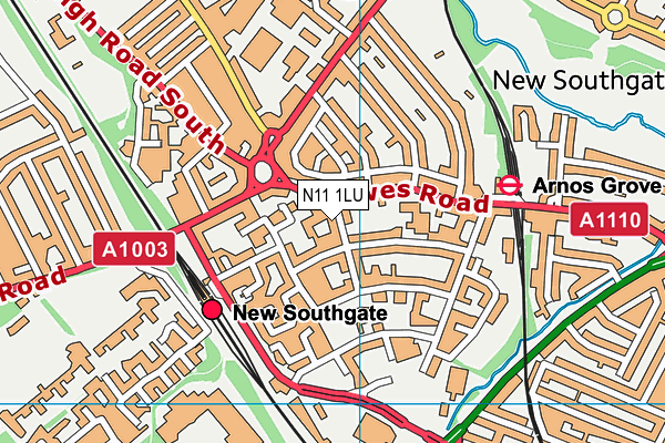 N11 1LU map - OS VectorMap District (Ordnance Survey)