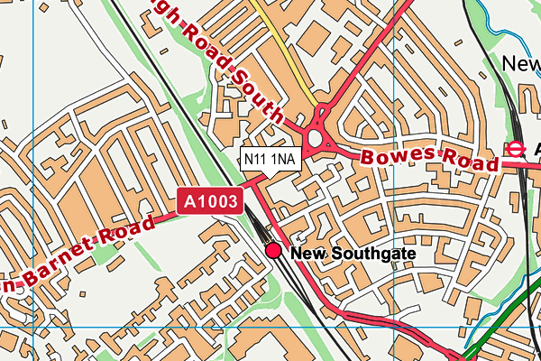 N11 1NA map - OS VectorMap District (Ordnance Survey)