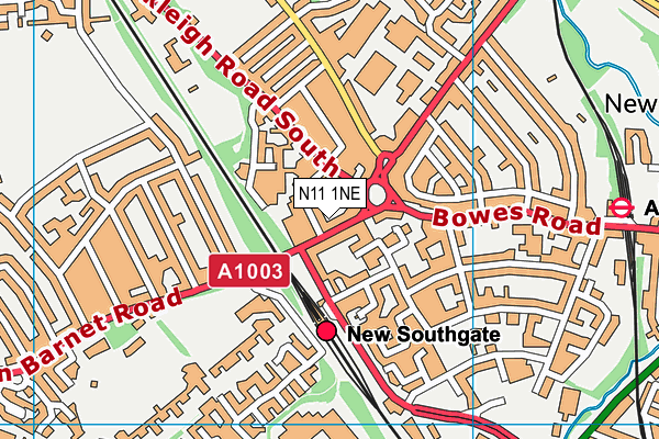 N11 1NE map - OS VectorMap District (Ordnance Survey)