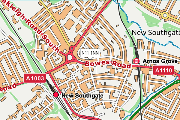 N11 1NN map - OS VectorMap District (Ordnance Survey)
