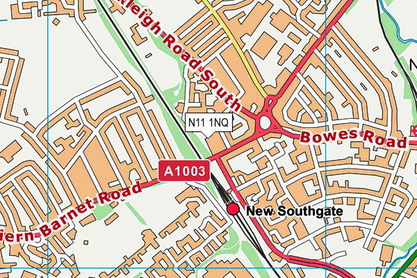 N11 1NQ map - OS VectorMap District (Ordnance Survey)