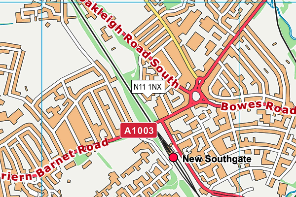 N11 1NX map - OS VectorMap District (Ordnance Survey)
