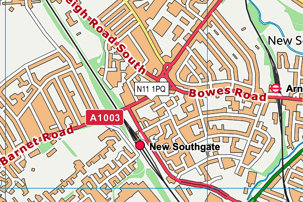 N11 1PQ map - OS VectorMap District (Ordnance Survey)