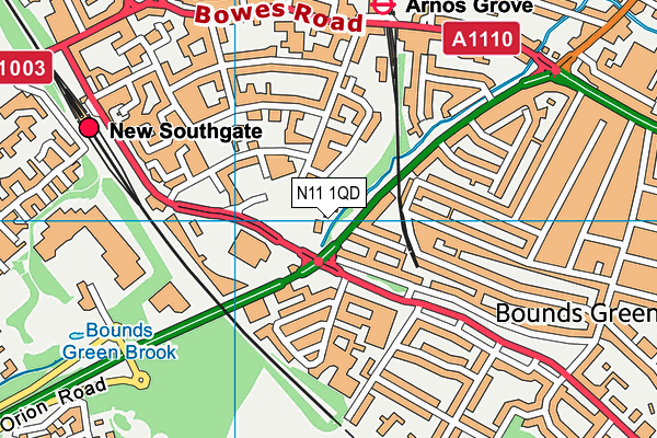 N11 1QD map - OS VectorMap District (Ordnance Survey) N11 1QD map - OS VectorMap District (Ordnance Survey)