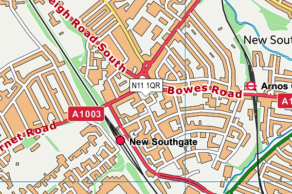N11 1QR map - OS VectorMap District (Ordnance Survey)