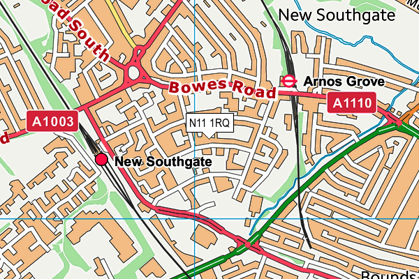 N11 1RQ map - OS VectorMap District (Ordnance Survey) N11 1RQ map - OS VectorMap District (Ordnance Survey)