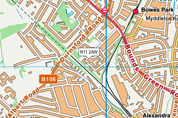N11 2AW map - OS VectorMap District (Ordnance Survey) N11 2AW map - OS VectorMap District (Ordnance Survey)