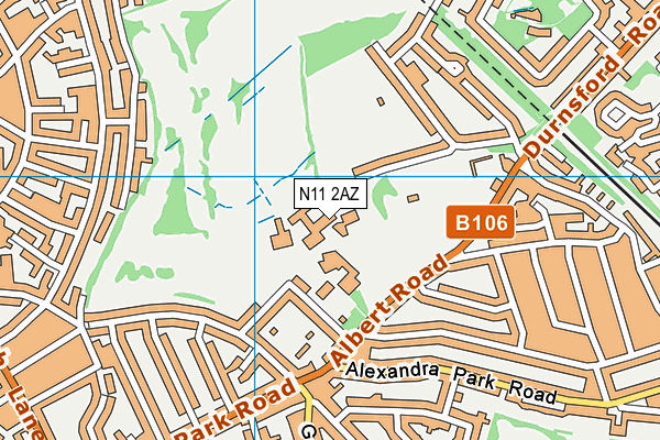 N11 2AZ map - OS VectorMap District (Ordnance Survey) N11 2AZ map - OS VectorMap District (Ordnance Survey)