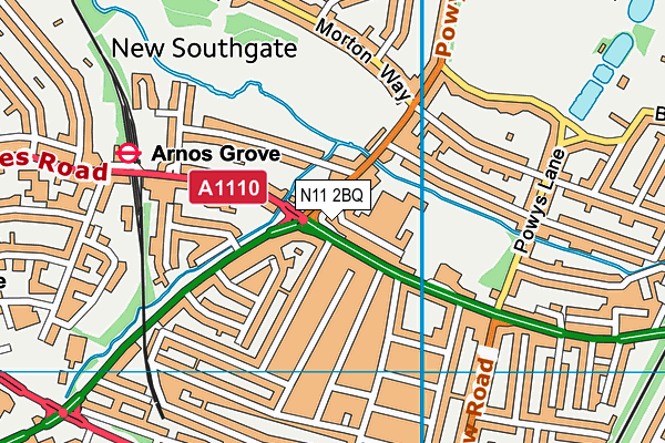 N11 2BQ map - OS VectorMap District (Ordnance Survey) N11 2BQ map - OS VectorMap District (Ordnance Survey)