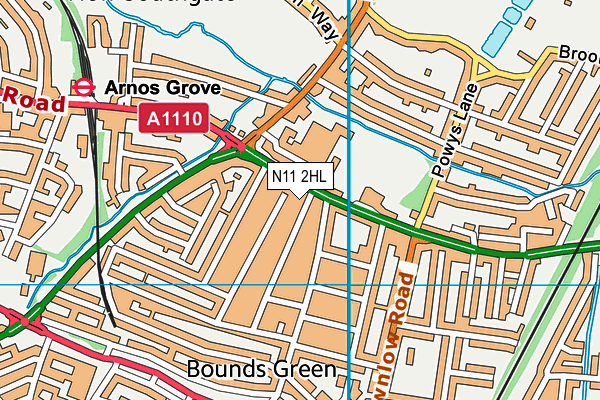 N11 2HL map - OS VectorMap District (Ordnance Survey) N11 2HL map - OS VectorMap District (Ordnance Survey)