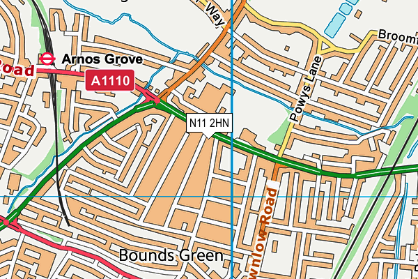 N11 2HN map - OS VectorMap District (Ordnance Survey) N11 2HN map - OS VectorMap District (Ordnance Survey)