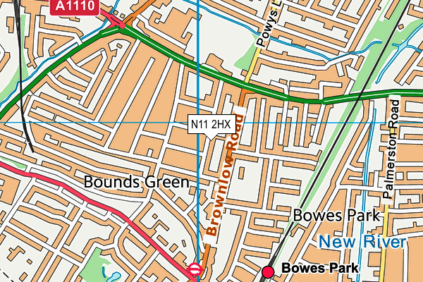 N11 2HX map - OS VectorMap District (Ordnance Survey) N11 2HX map - OS VectorMap District (Ordnance Survey)